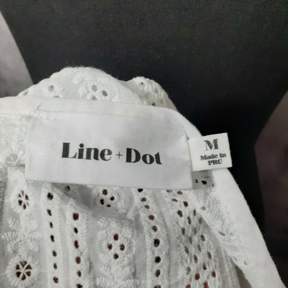 Line & Dot White Beach Cover up Size Medium - Picture 5 of 5